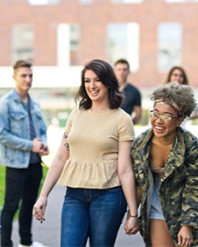 students walking to class